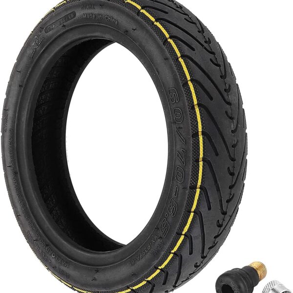 YBang 6070-6.5 tubeless tire with valve for Segway Ninebot Max G30 G30P G30LP electric scooter solid rubber tires 10-inch anti-slip explosion-proof tires 1 Pce