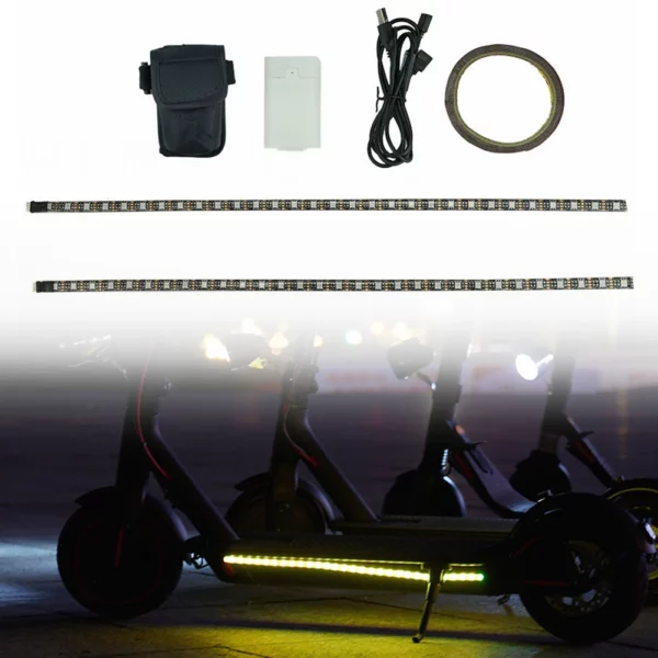 Barre de lampe de poche à bande LED étanche pour Xiaomi M365 Pro 2 1S ata 3, pièces d'éclairage de châssis de nuit, lampe de coulée de scooter électrique